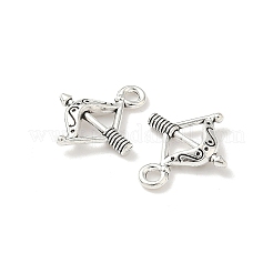 合金のチベット風チャーム  弓矢  カドミウムフリー＆鉛フリー  アンティークシルバー  16x13.5x2.5mm  穴：1.8mm&nbsp;X-FIND-B050-06AS