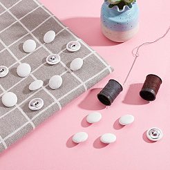 布シャンクボタン  亜鉛合金パーツと  フラットラウンド  オーバーコートガーメントアクセサリー用  ホワイト  19x8mm  穴：3x3mm  50個/箱&nbsp;BUTT-GF0001-12B
