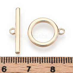 真鍮製マンテル  リング  18KGP本金メッキ  リング：16x13x2mm  穴：1.6mm  内径：9mm  バー：20.5x4.5x2mm  穴：1.6mm&nbsp;X-KK-E057-09G