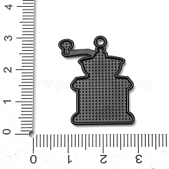 コーヒー合金エナメルペンダント  コーヒーマシンのチャーム  ブラック  チョコレート  28x22x1.5mm  穴：1.8mm&nbsp;ENAM-I089-01B-08