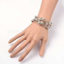 Five Loops Wrap Glass Beads Bracelets&nbsp;BJEW-JB01962-02