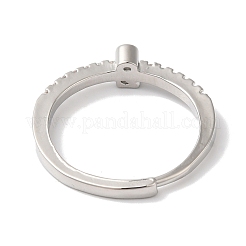 Rack Plating Brass Clear Cubic Zirconia Number 2 Adjustable Rings for Women&nbsp;RJEW-S407-09P-02