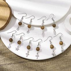 304 Stainless Steel Mixed Shape Dangle Earrings&nbsp;EJEW-JE05723-02
