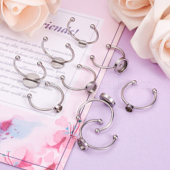 9Pcs 3 Styles 304 Stainless Steel Cuff Pad Ring Settings&nbsp;STAS-PJ0001-16P