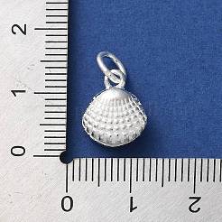 スターリングシルバーの海の動物の貝殻型チャーム925個  丸カン付き  シェル形状  12x10x6mm  穴：3.8mm&nbsp;STER-E071-02S-03