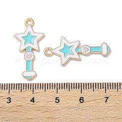 合金エナメルチャーム  ゴールドカラー  魔法の杖  28x24x1mm  穴：1.6mm&nbsp;ENAM-O001-11A-G