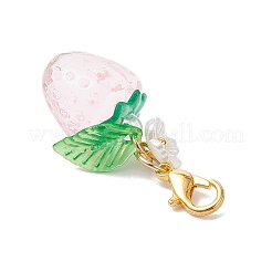 2Pcs Transparent Acrylic Strawberry Pendant Decorations&nbsp;HJEW-JM04318