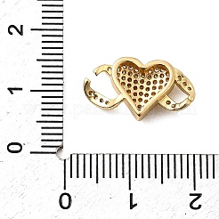 Brass Micro Pave Clear Cubic Zirconia Connector Charms&nbsp;KK-A266-09E-G