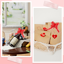プラスチック製の蝶結びのプルボウ  結婚式の誕生日パーティーデコレーション  レッド  765x50x1mm  完成品：215x175mm&nbsp;AJEW-WH20064-74A