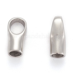 変色しにくい304ステンレススチールコードエンド  エンドキャップ  ステンレス鋼色  18x9x7mm  穴：6x8mm  5mm内径&nbsp;STAS-I020-04