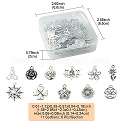66Pcs 11 Styles Tibetan Style Alloy Pendants&nbsp;FIND-FS0002-22