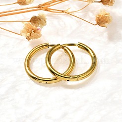 女性用304ステンレスフープピアス  イオンプレーティング（ip）  14KGP本金メッキ  21.5x2.5mm&nbsp;EJEW-M068-15H-G