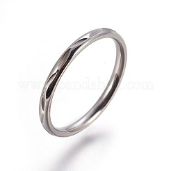 変色しにくい304ステンレススチールの指輪  ステンレス鋼色  サイズ5  15.7mm&nbsp;RJEW-O032-02P-15mm
