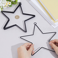 Iron Star Ring for DIY Woven Net/Web with Feather&nbsp;IFIN-GF0001-68EB