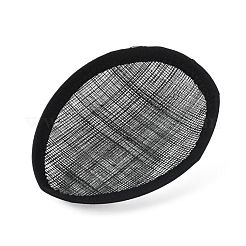 帽子用リネン ティアドロップ ファシネーター ハット ベース  ブラック  130x104.5x15mm&nbsp;AJEW-WH0283-54C
