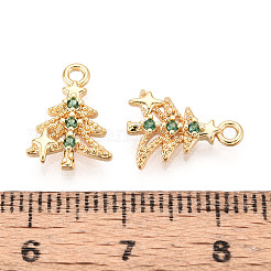 Brass Micro Pave Cubic Zirconia Charms&nbsp;KK-N263-145B-G