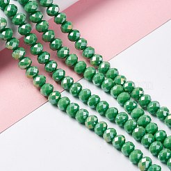 電気メッキガラスビーズセット  ABカラー  多面カット  ロンデル  ミックスカラー  8x6mm  穴：1mm  約68個/連  15.3インチ&nbsp;GLAA-F001-8x6mm-MAB