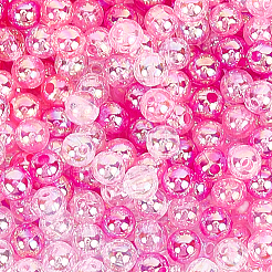 5色透明アクリルビーズ  ab色メッキ  ラウンド  ミックスカラー  6mm  穴：1.8mm  約200PCS /カラー&nbsp;MACR-PA0001-03A-02