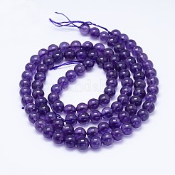 Natural Amethyst Round Bead Strands&nbsp;G-M212-10mm-03B
