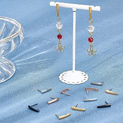 40個 4色PVD真空メッキ304ステンレススチールスタッドピアス金具  カン付き  ミックスカラー  10個/カラー&nbsp;STAS-UN0023-91