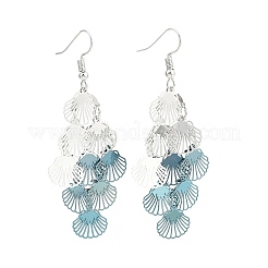 430 Stainless Steel Shell Shape Dangle Earrings&nbsp;EJEW-A137-03P-02
