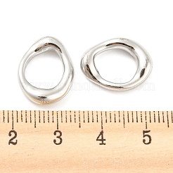 変色しない304ステンレススチール製リンクリング  不規則な楕円形  ステンレス鋼色  17x13x4mm  内径：10x8.5mm&nbsp;STAS-I202-10P