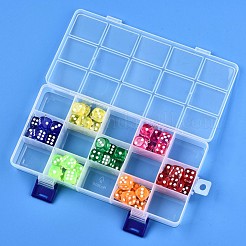 ポリプロピレン（pp）ビーズ貯蔵容器  15コンパートメントオーガナイザーボックス  ヒンジ付き蓋付き  長方形  透明  21.7x11x3cm  コンパートメント：3.4x4.1センチメートル&nbsp;CON-S043-018