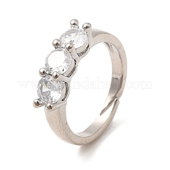Brass Micro Pave Cubic Zirconia Finger Rings&nbsp;RJEW-P166-08B-P