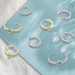16Pcs 2 Colors Brass Huggie Hoop Earring Findings&nbsp;KK-BBC0027-47