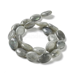 天然石ラブラドライトビーズ連売り  フラットオーバル  17.5~18x12.5~13x6mm  穴：1.2mm  約22個/連  15.55''（39.5センチメートル）&nbsp;X-G-L164-A-34
