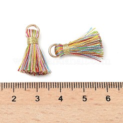 ポリエステルペンダント  タッセル  金色の鉄の丸カンで  カラフル  23~25x14~20x7~10mm  穴：4.5mm&nbsp;FIND-D301-01G-01