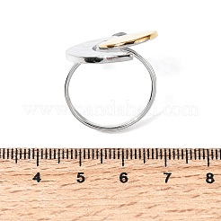 304 Stainless Steel Adjustable Open Cuff Rings for Women&nbsp;RJEW-Z134-02GP