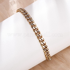 304 Stainless Steel Cuban Link
Chain Bracelets for Women&nbsp;BJEW-F527-05G