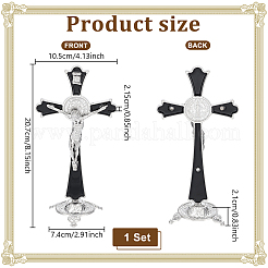 Religion Alloy Crucifix Cross Statue Display Decorations&nbsp;DJEW-WH0043-94A