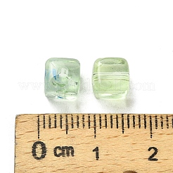 透明なアクリルビーズ  キューブ  淡緑色  6x6x6.5mm  穴：1.5mm  約1900~1945個/500g&nbsp;OACR-Z030-02E