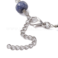 Faceted Rondelle Gemstone Link Chain Bracelets&nbsp;BJEW-JB10831
