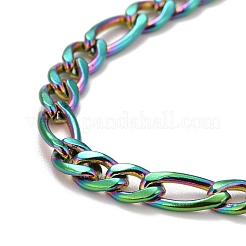 Ion Plating(IP) Rainbow Color 304 Stainless Steel Chain Bracelets for Women or Men&nbsp;BJEW-A039-03MC