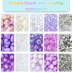 DIY アクリル & 合金イヤリング ジュエリー作成キット  ミックスカラー  5~50x5~18x0.6~8mm  穴：1.4~3.4mm&nbsp;DIY-FS0007-30