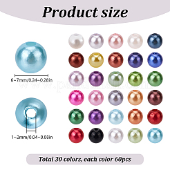 1800Pcs 30 Colors Imitation Pearl Acrylic Beads&nbsp;OACR-SP0001-17