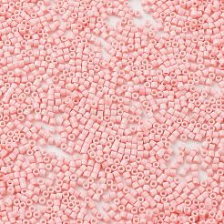 焼付塗装ガラスシードビーズ  シリンダー  ピンク  2x1.5mm  穴：1mm  約50398個/ポンド&nbsp;SEED-S042-05B-85