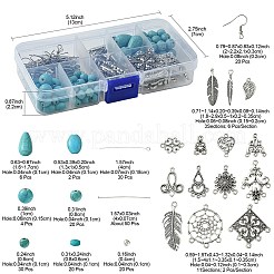 Tibetan Style Chandelier Components and Pendants with Synthetic Turquoise Beads Sets&nbsp;DIY-FS0005-75