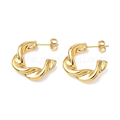 Twist Ring 304 Stainless Steel Stud Earrings for Women&nbsp;EJEW-K333-07G