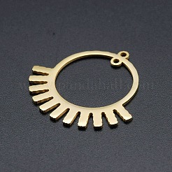 201 ステンレススチール 2 ループ リンク ペンダント  レーザー切断  リング  ゴールドカラー  30x32x1mm  穴：1.6mm&nbsp;STAS-N090-LA178
