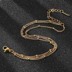 304 Stainless Steel Multi-strand Bracelets&nbsp;LS-BJEW-Q051-02G-B