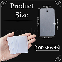 PVCプラスチック値札100枚  長方形  透明  65x35x0.2mm  穴：4mm&nbsp;DIY-SP0006-75A