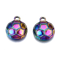 合金チャーム  カドミウムフリー＆ニッケルフリー＆鉛フリー  サッカー  虹色  14.5x12x4mm  穴：1.8mm&nbsp;PALLOY-N163-020-NR