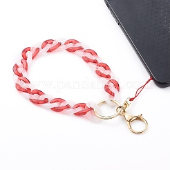 Two Tone Transparent Acrylic Curb Chain Mobile Straps&nbsp;HJEW-JM00453-01