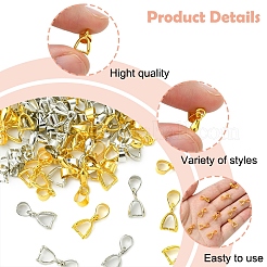 100Pcs 2 Colors Brass Ice Pick Pinch Bails&nbsp;IFIN-FS0001-48
