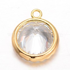 Diamond Brass Cubic Zirconia Pendants&nbsp;KK-L134-19G