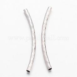 真鍮製チューブビーズ  カーブ  プラチナ  35x2mm  穴：1mm&nbsp;EC295-NF